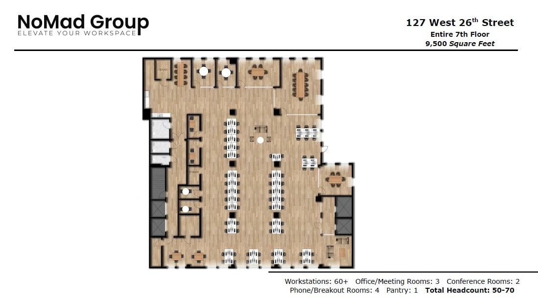 127 W 26th St, New York, NY à louer Plan d’étage– Image 1 sur 9