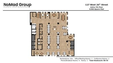 127 W 26th St, New York, NY à louer Plan d’étage– Image 1 sur 9
