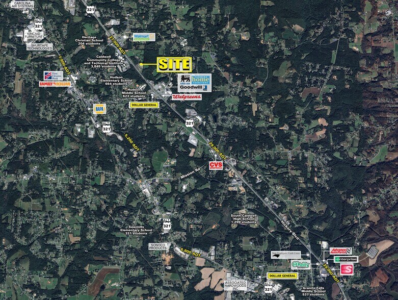 2928 Hickory Blvd, Hudson, NC à vendre - Aérien – Image 2 sur 5