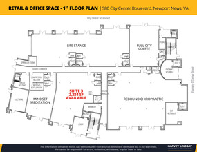 580 City Center Blvd, Newport News, VA à louer Plan d’étage– Image 2 sur 2