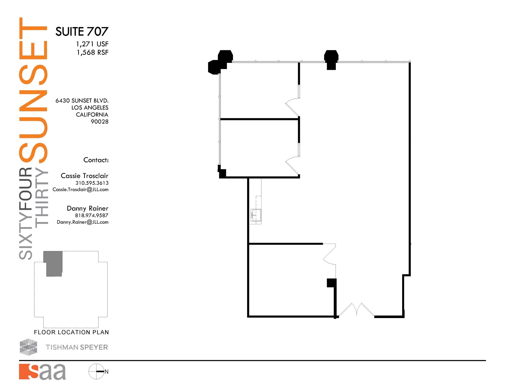 6430 W Sunset Blvd, Los Angeles, CA à louer Plan d’étage– Image 1 sur 1