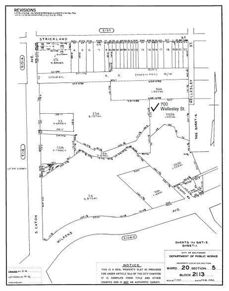 700 Wellesley St, Baltimore, MD à vendre - Plan cadastral – Image 2 sur 2