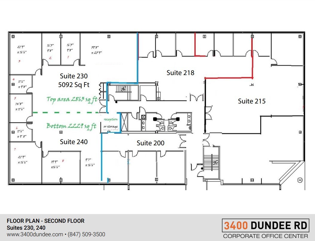 3400 Dundee Rd, Northbrook, IL à louer Plan d’étage– Image 1 sur 2