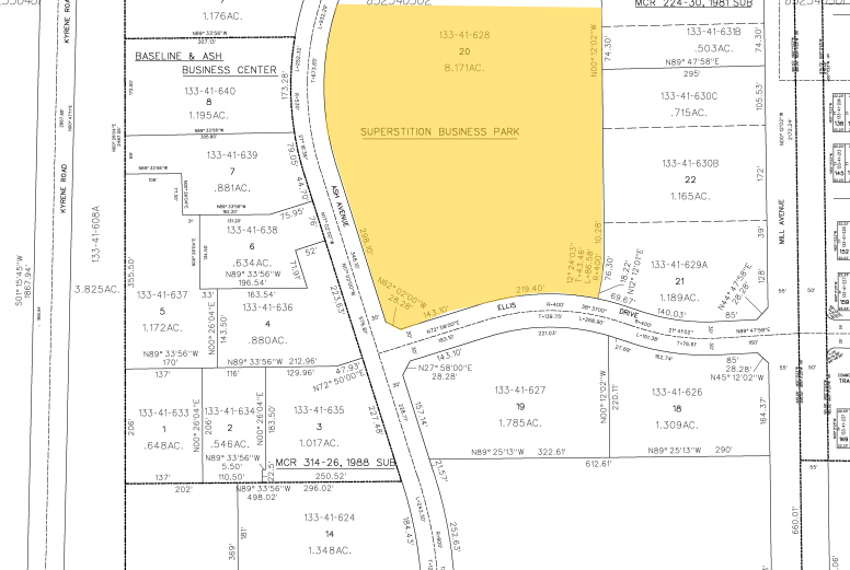 4625 S Ash Ave, Tempe, AZ à louer - Plan cadastral – Image 2 sur 8