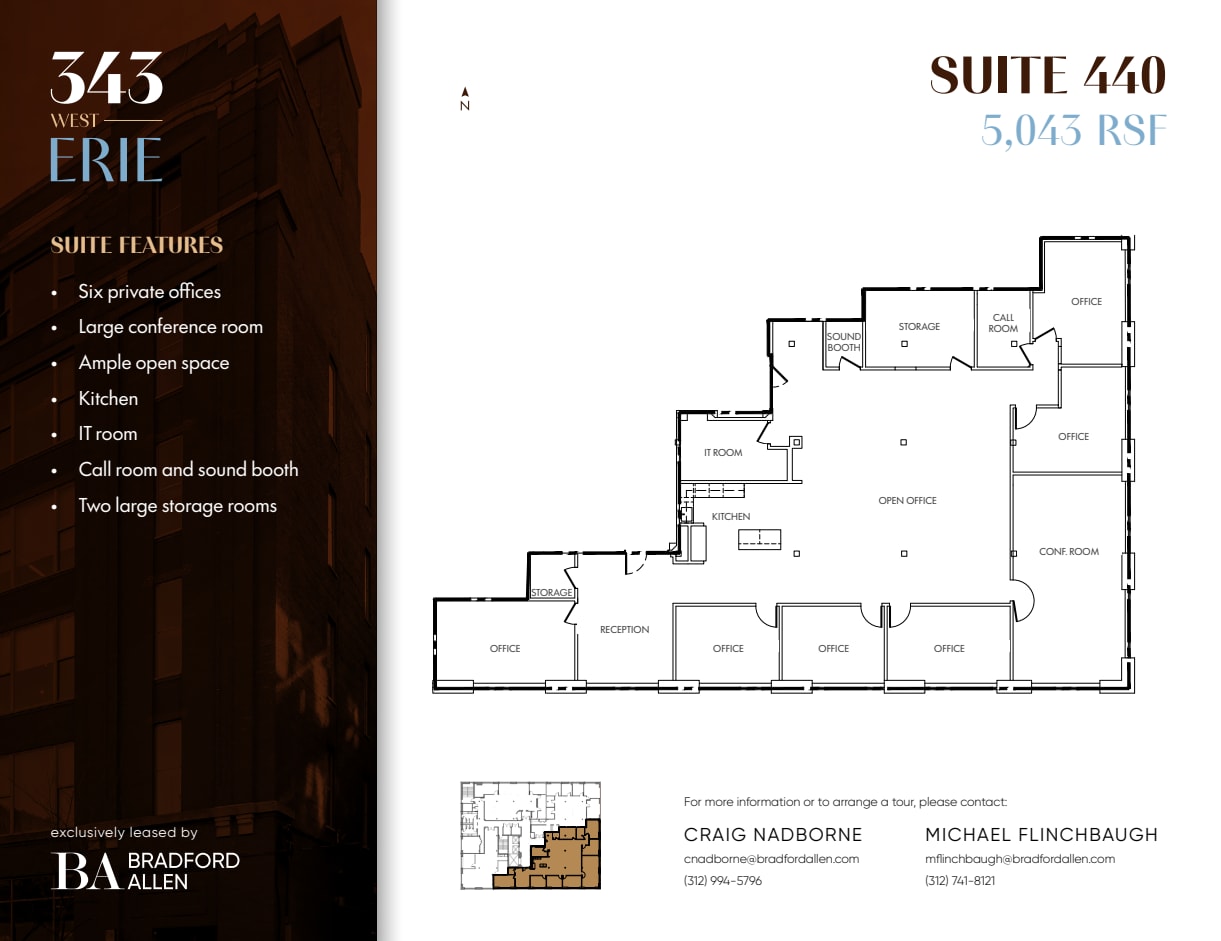 343 W Erie St, Chicago, IL à louer Plan d’étage– Image 1 sur 9