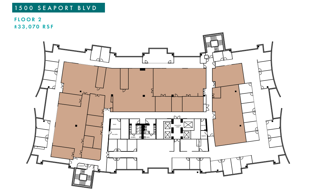 2000 Seaport Blvd, Redwood City, CA à louer Plan d’étage– Image 1 sur 1