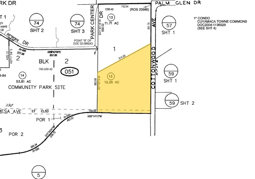 Cottonwood Ave & Park Center Dr, Santee, CA à vendre - Plan cadastral – Image 2 sur 4