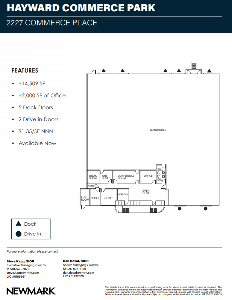 2262-2280 Commerce Pl, Hayward, CA à louer Plan d’étage– Image 1 sur 1