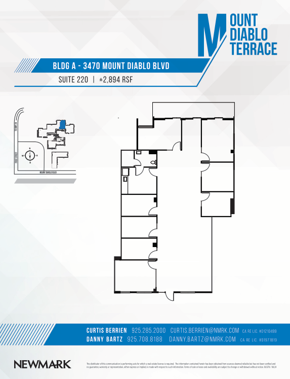 3470 Mt Diablo Blvd, Lafayette, CA à louer Plan d’étage– Image 1 sur 1