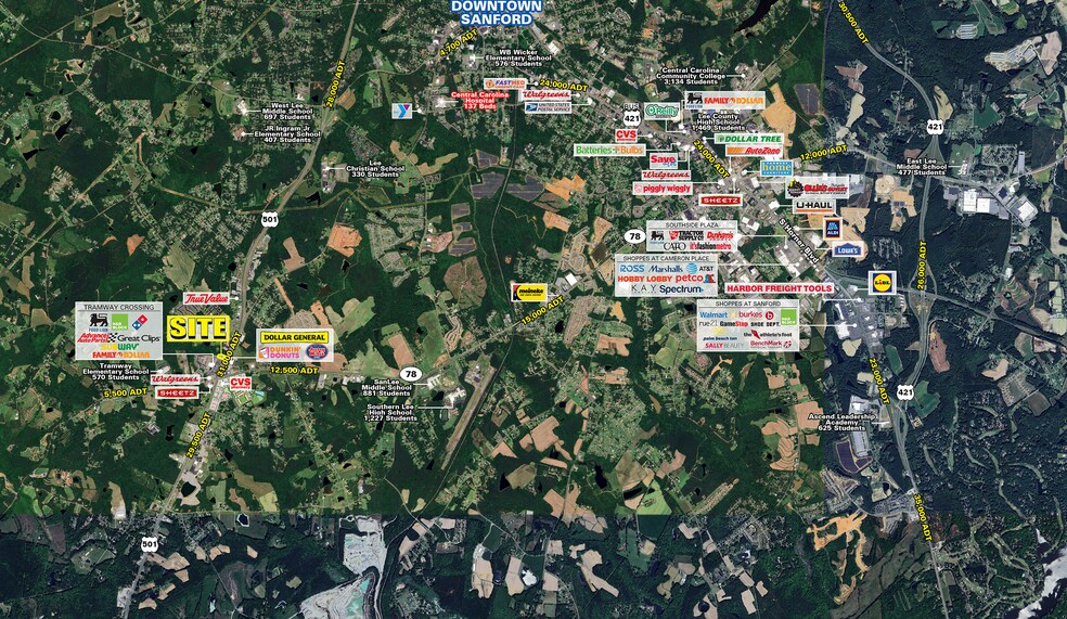 2220 Jefferson Davis hwy, Sanford, NC à louer - Aérien – Image 1 sur 3