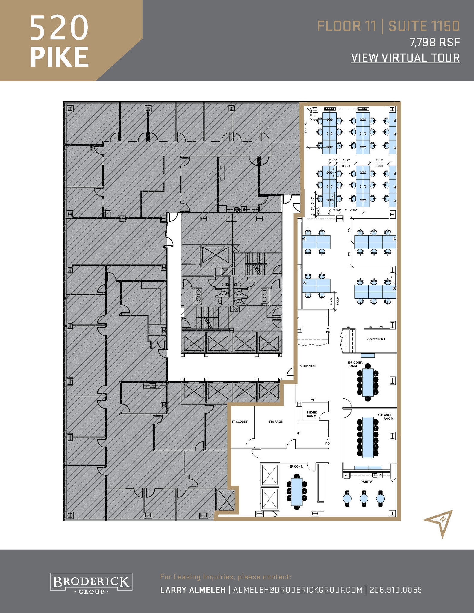 520 Pike St, Seattle, WA à louer Plan d’étage– Image 1 sur 1