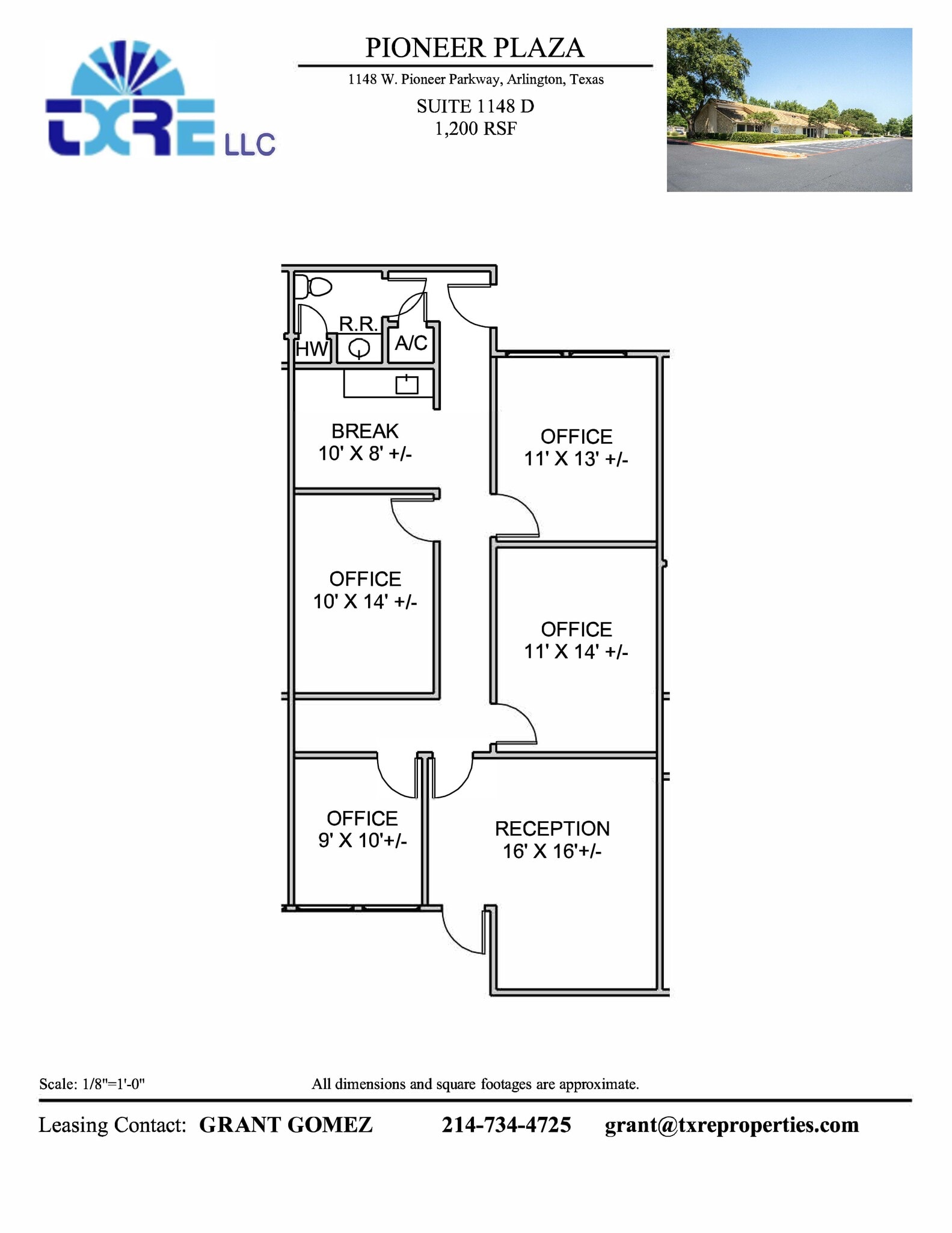 1116-1126 W Pioneer Pky, Arlington, TX à louer Plan d’étage– Image 1 sur 1