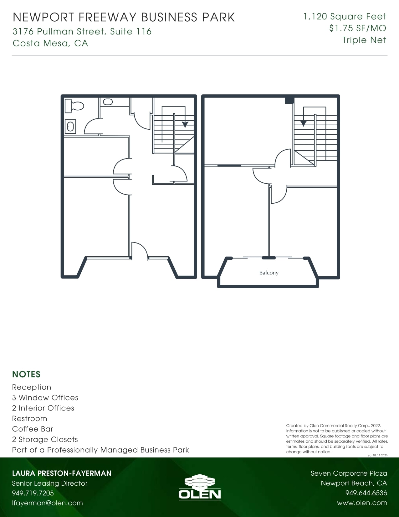 3176 Pullman St, Costa Mesa, CA à louer Plan d’étage– Image 1 sur 1