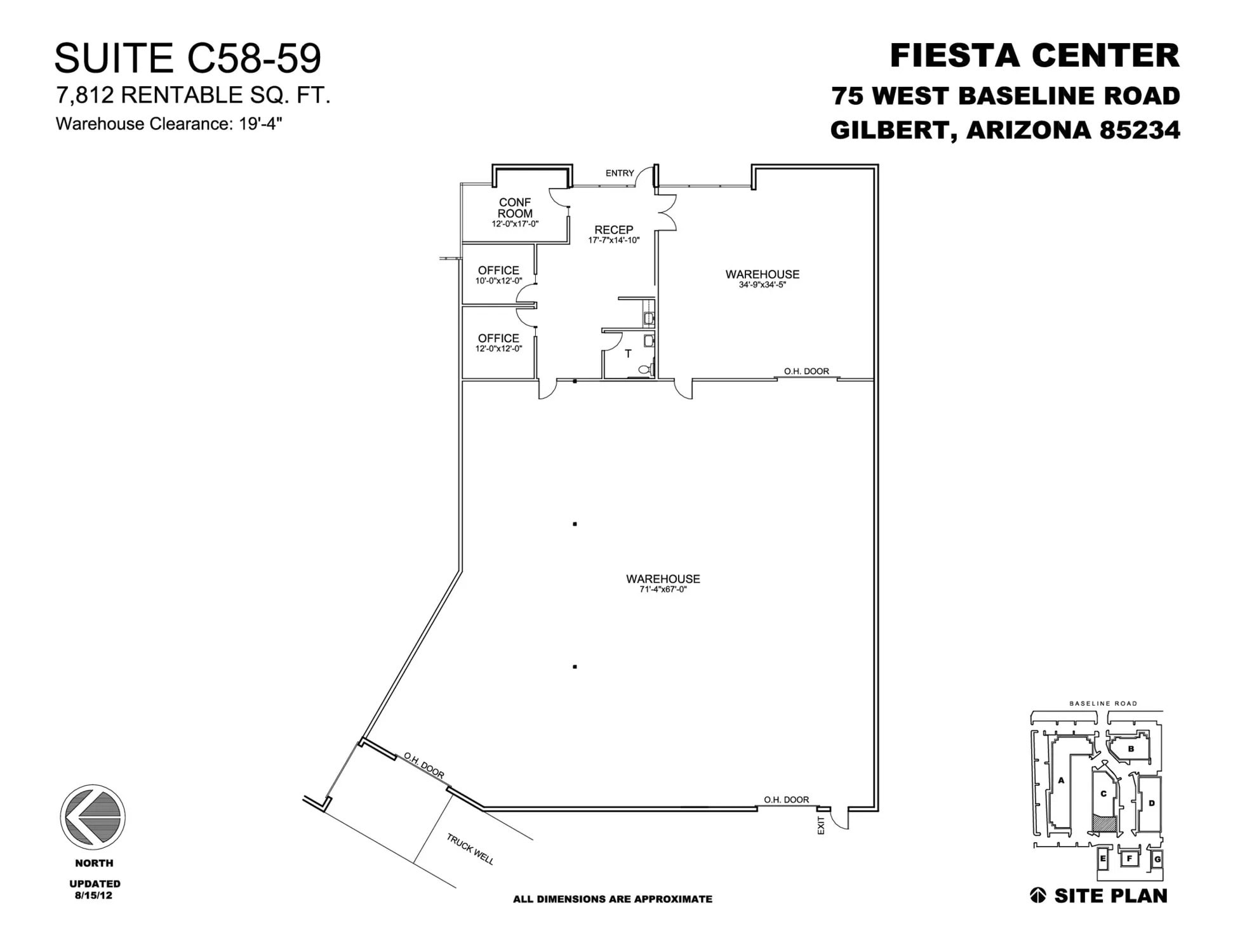 75 W Baseline Rd, Gilbert, AZ à louer Plan d’étage– Image 1 sur 1