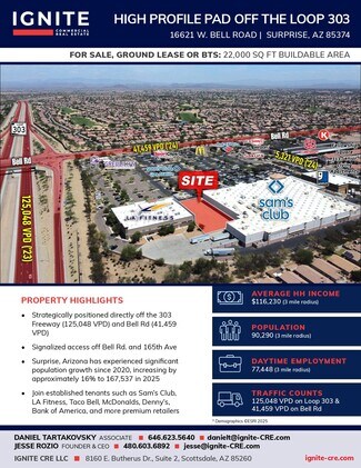 Plus de détails pour 16621 W Bell Rd, Surprise, AZ - Terrain à louer