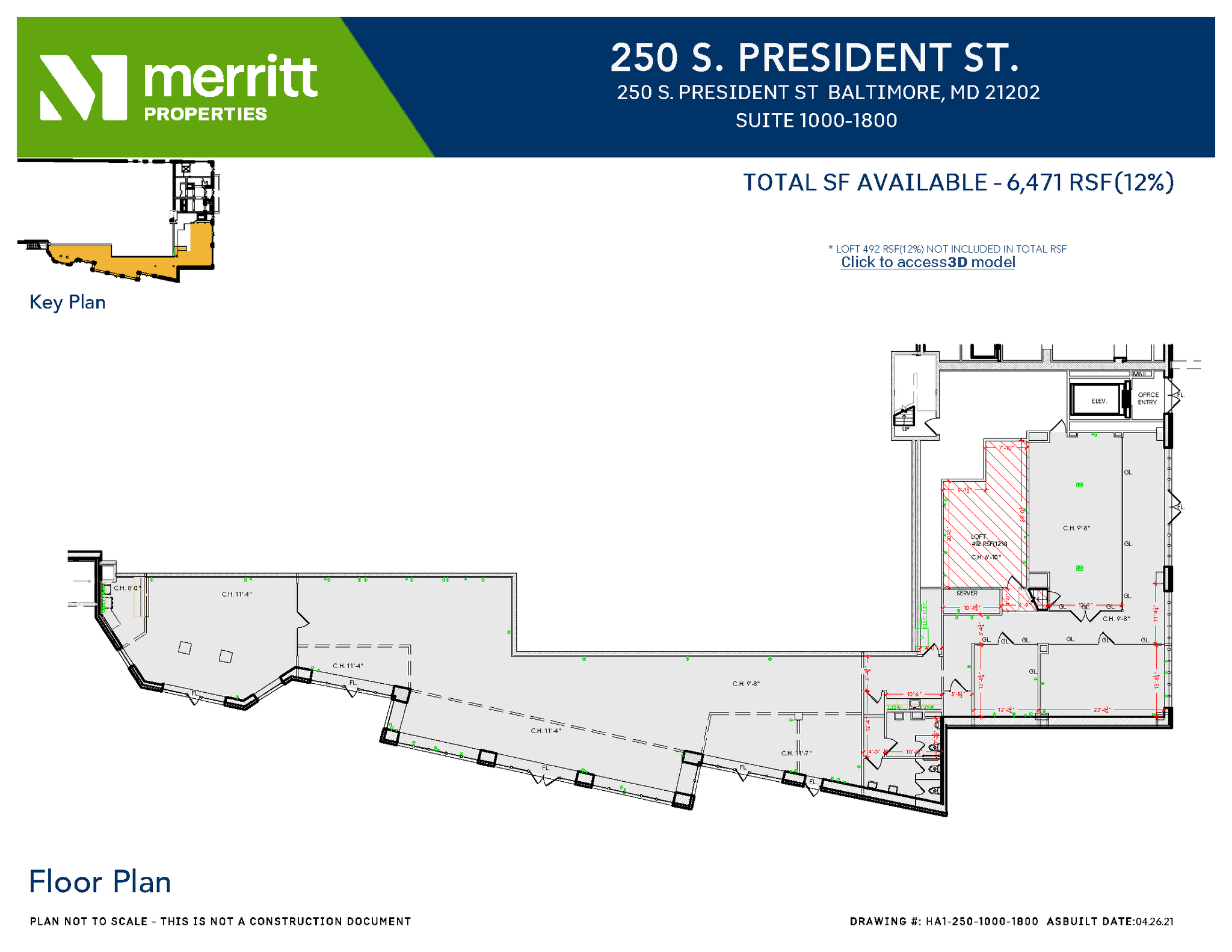 729 E Pratt St, Baltimore, MD à louer Plan d’étage– Image 1 sur 1