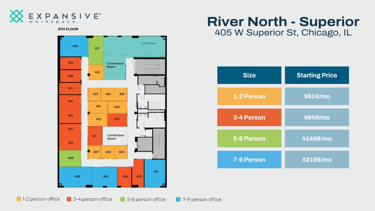 405 W Superior St, Chicago, IL à louer Plan d’étage– Image 1 sur 4