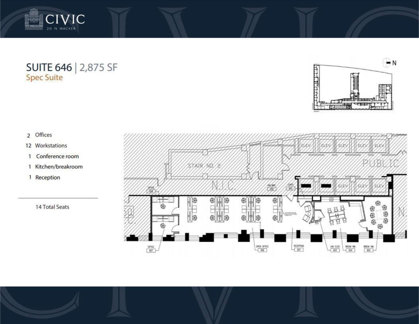 20 N Wacker Dr, Chicago, IL à louer Plan d’étage– Image 1 sur 1