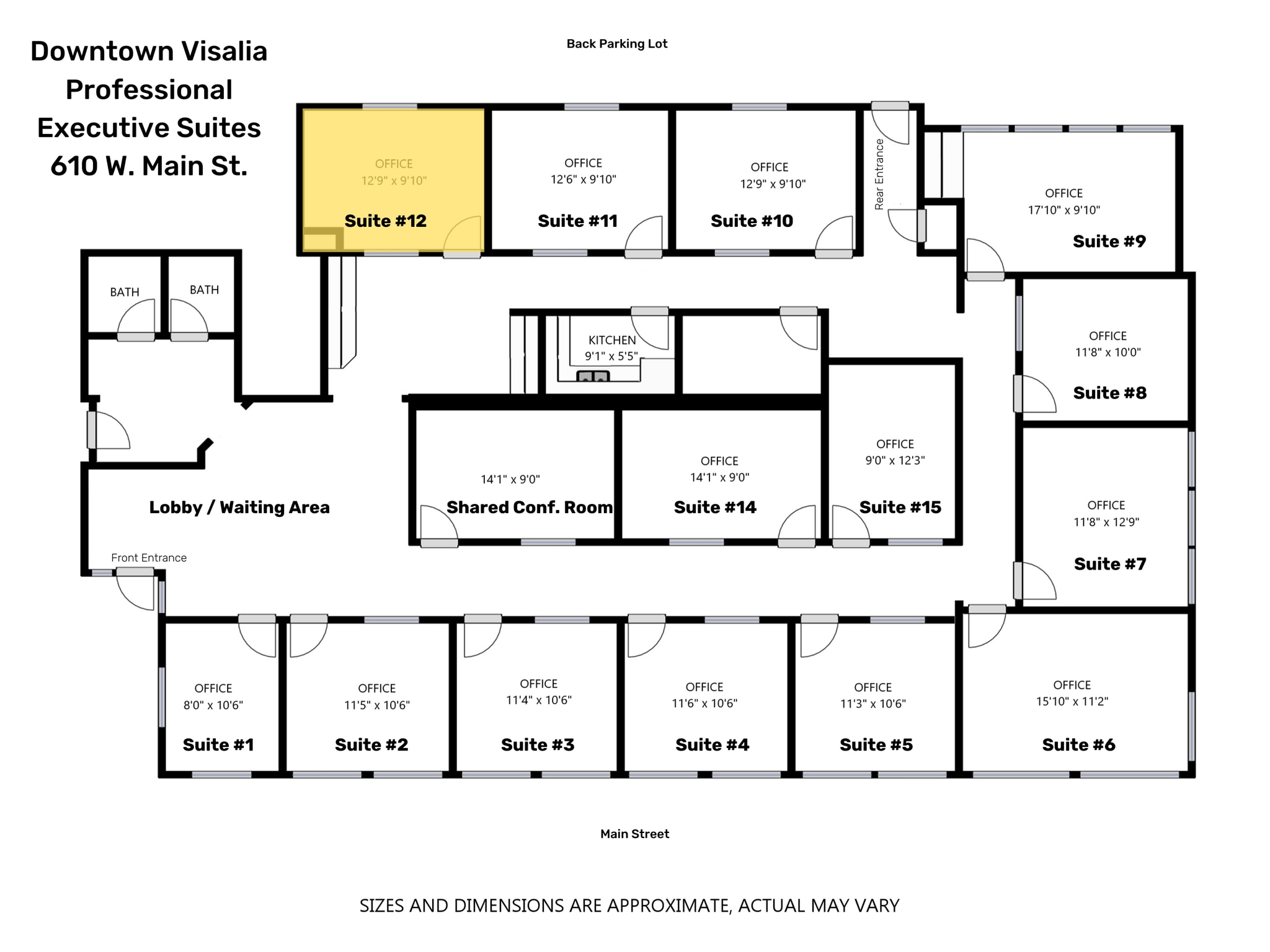 610 W Main St, Visalia, CA à louer Plan d’étage– Image 1 sur 1