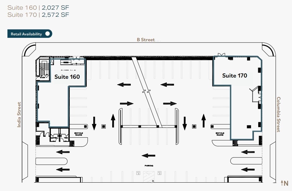 550 W C St, San Diego, CA à louer Plan d’étage– Image 1 sur 1