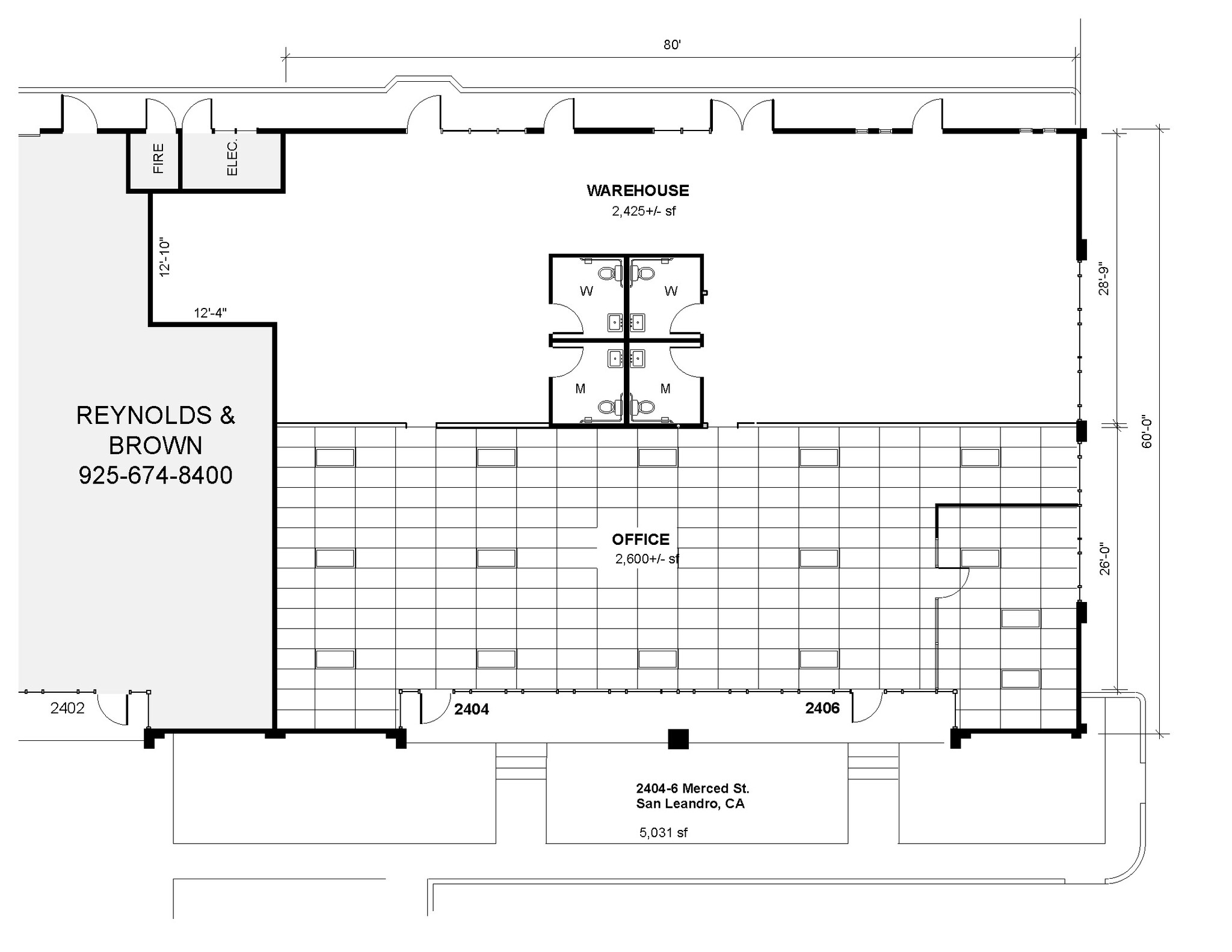 2400-2406 Merced St, San Leandro, CA à louer Plan d’étage– Image 1 sur 3