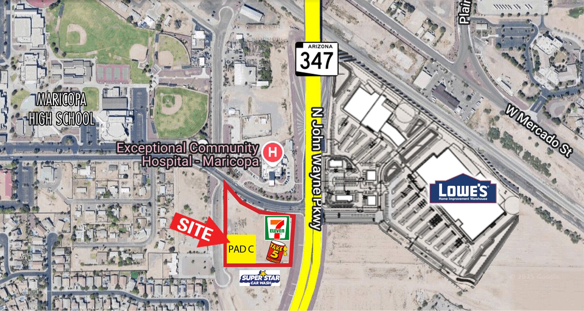 18917 John Wayne Parkway; SWC John Wayne Pkwy & Honeycutt Ave; SR 347 & Honeycutt; Pad C, Maricopa, AZ à vendre Photo principale– Image 1 sur 2