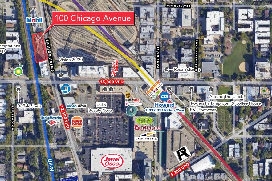 100 Chicago, Evanston, IL à vendre - Aérien – Image 2 sur 2