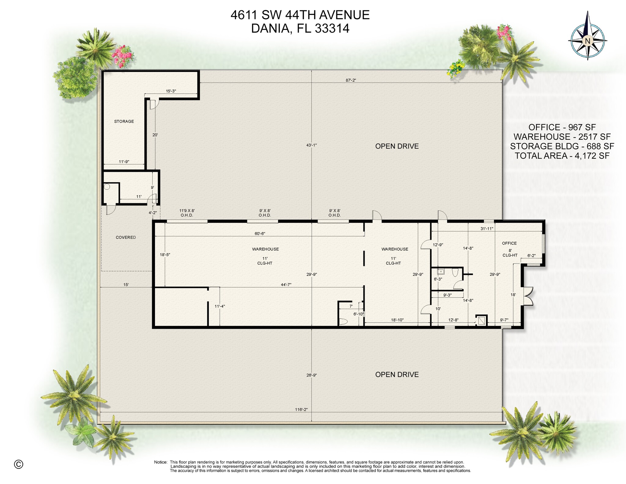 4611 SW 44th Ave, Dania, FL à louer Plan de site– Image 1 sur 1