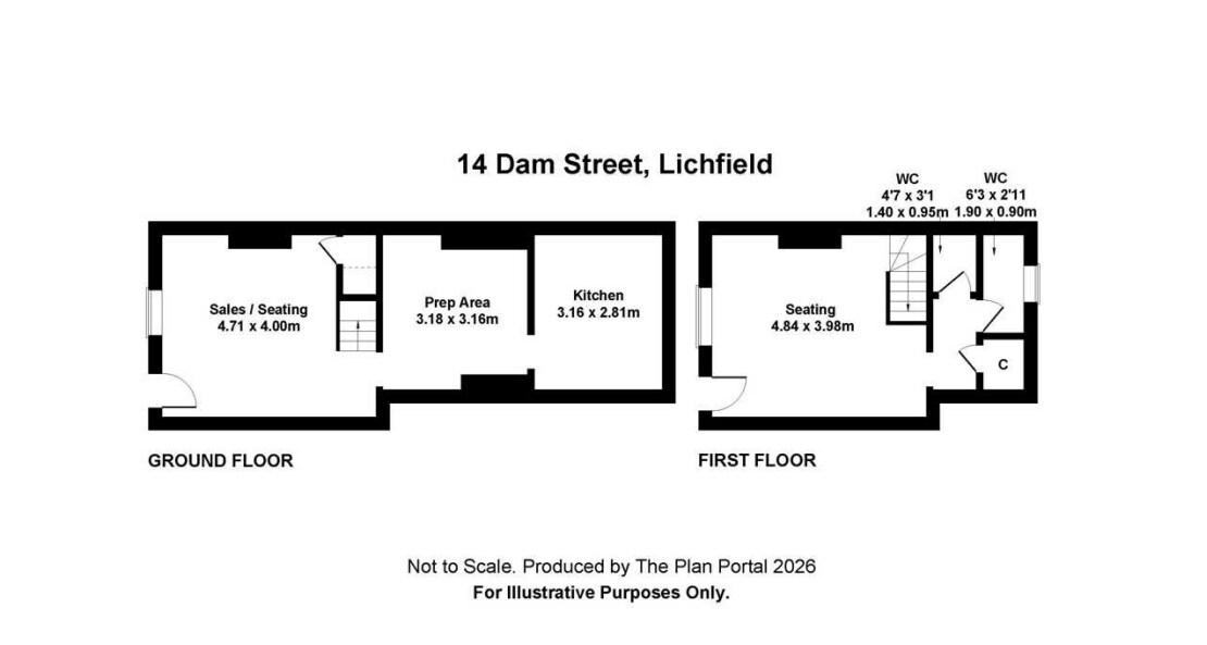 12-14 Dam St, Lichfield, STS WS13 6AA - Lot 14 - - Plan d’étage - Image 1 of 7