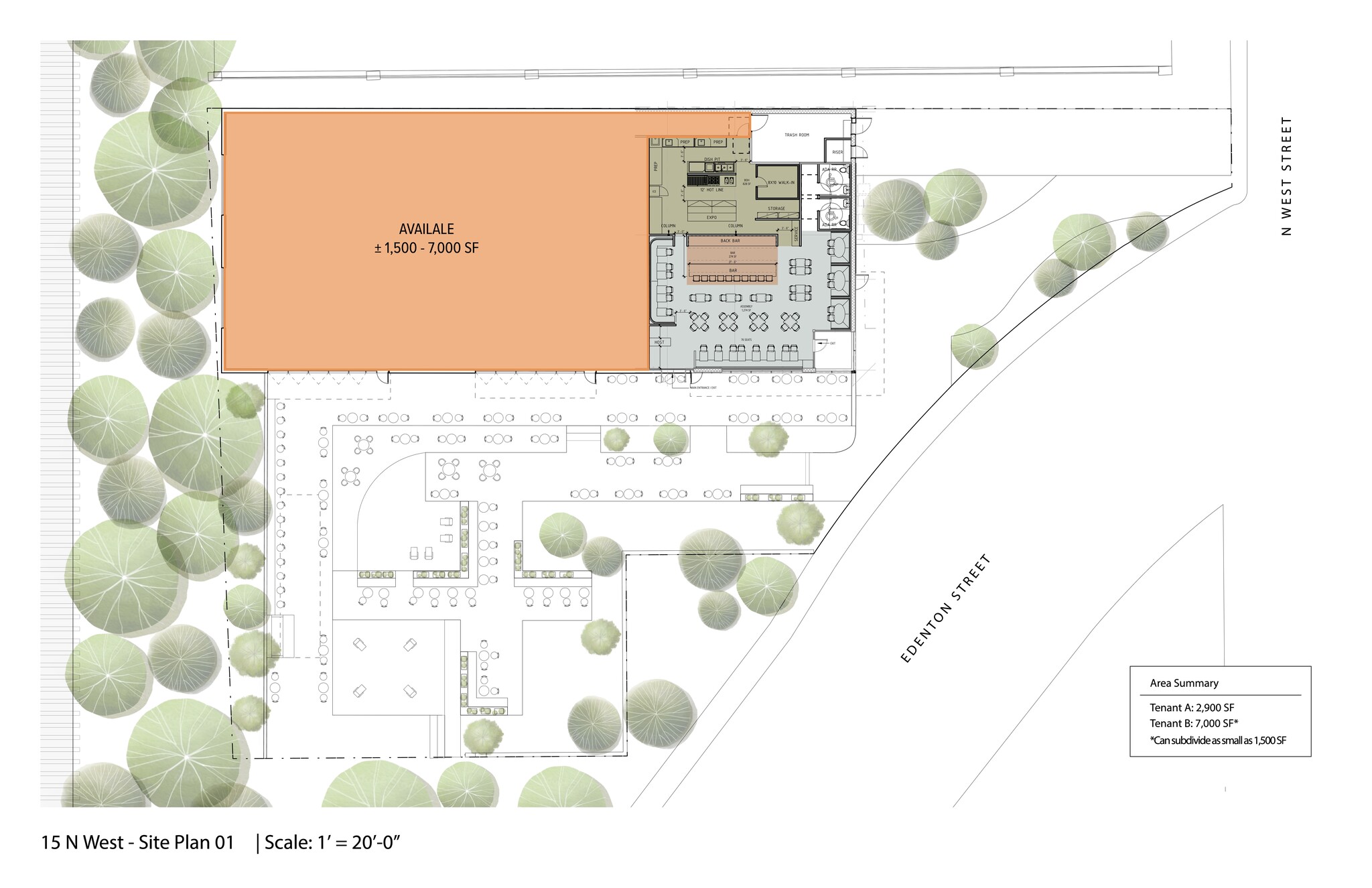 15 N West St, Raleigh, NC à louer Plan de site– Image 1 sur 3