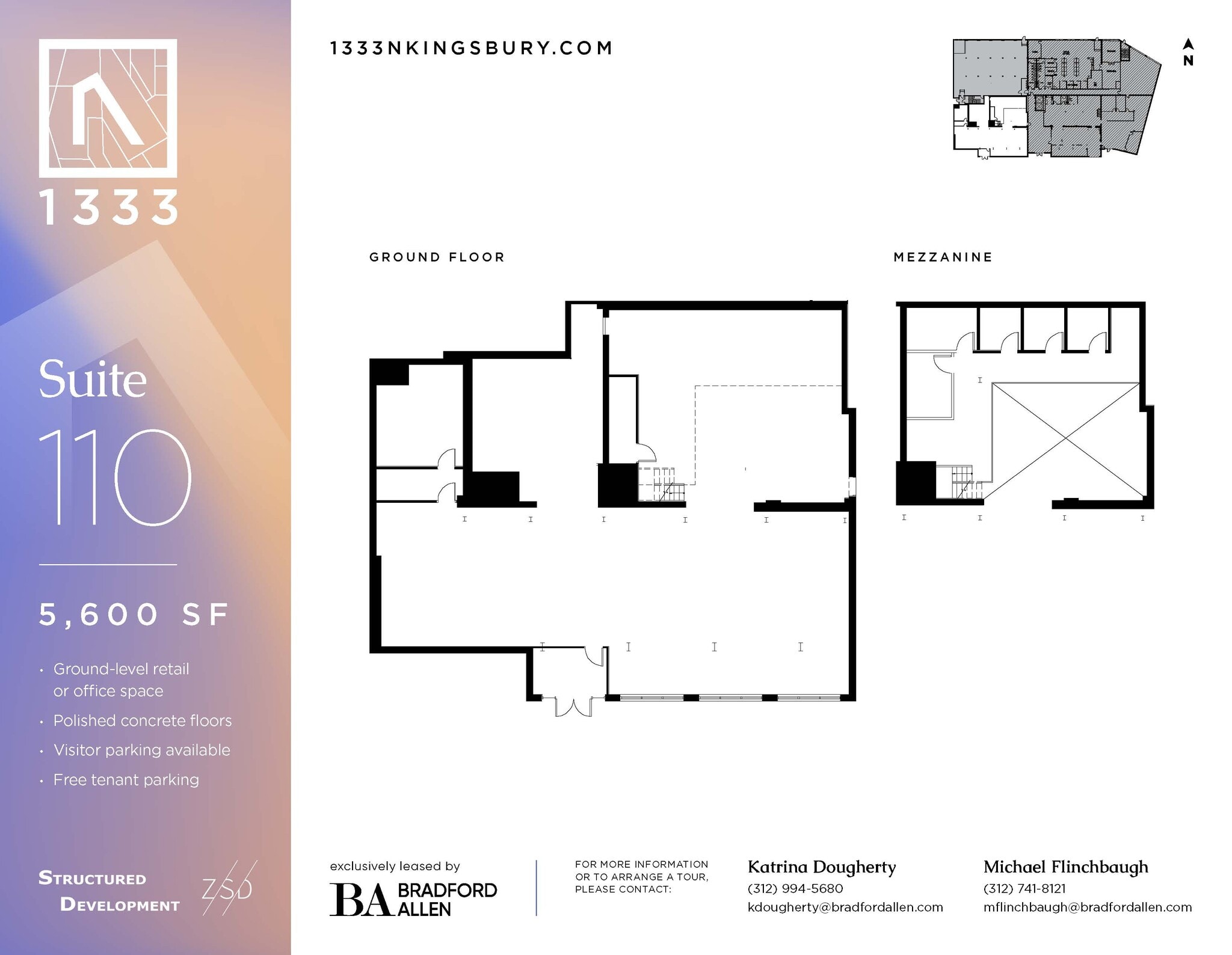 1333 N Kingsbury St, Chicago, IL à louer Plan d’étage– Image 1 sur 11