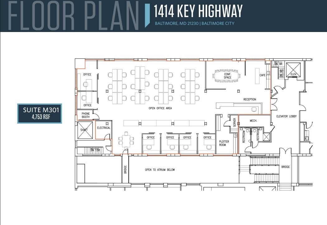 1414 Key Hwy, Baltimore, MD à louer Plan d’étage– Image 1 sur 1