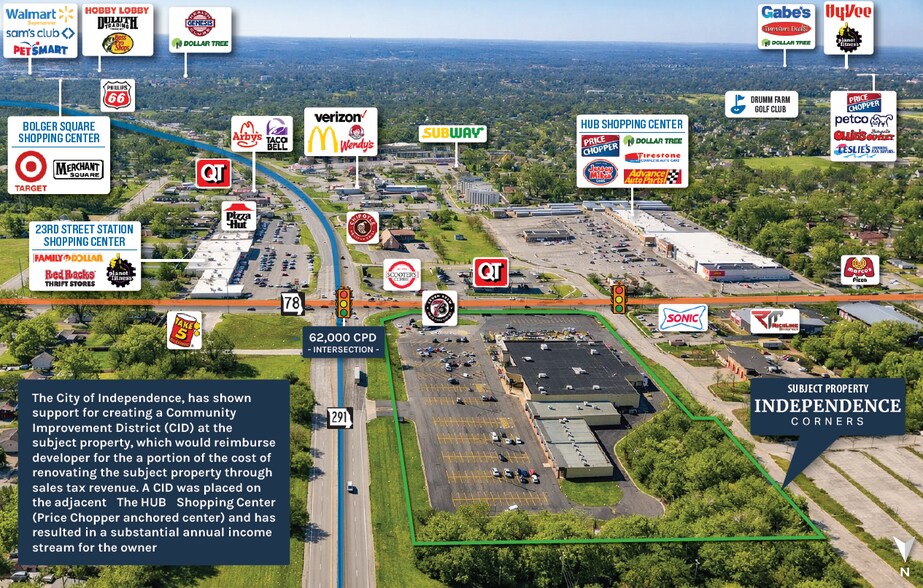 2110-2112 S M-291 Hwy, Independence, MO à vendre - Aérien – Image 3 sur 5