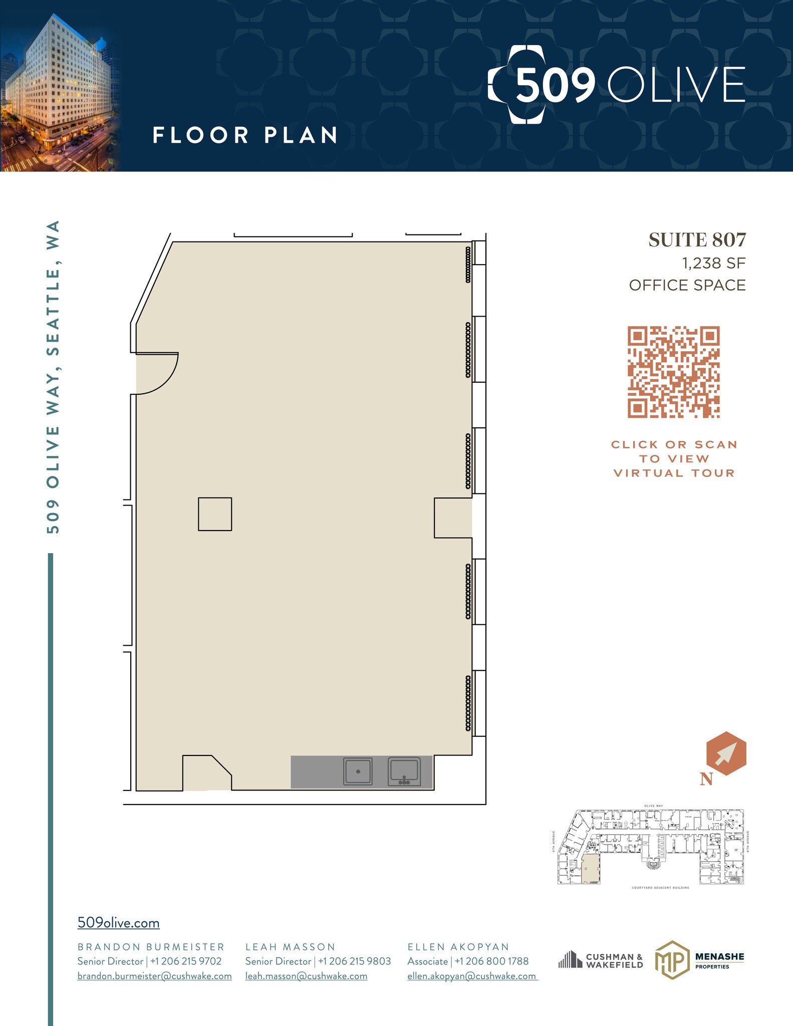 509 Olive Way, Seattle, WA à louer Plan de site– Image 1 sur 3