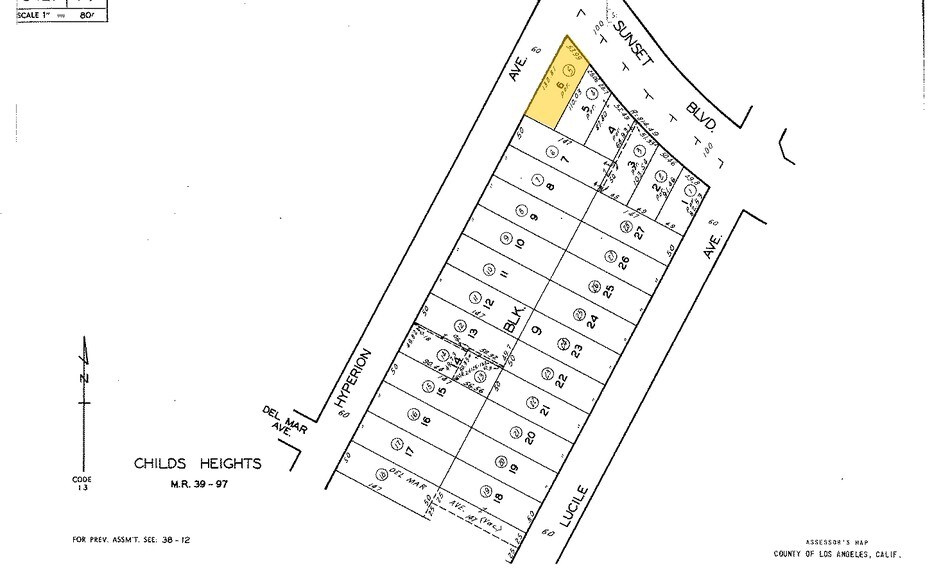 3828 W Sunset Blvd, Los Angeles, CA à louer - Plan cadastral – Image 1 sur 2