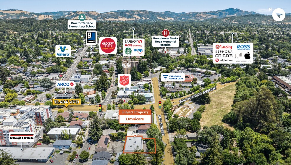 879 2nd St, Santa Rosa, CA à vendre - Aérien – Image 2 sur 3