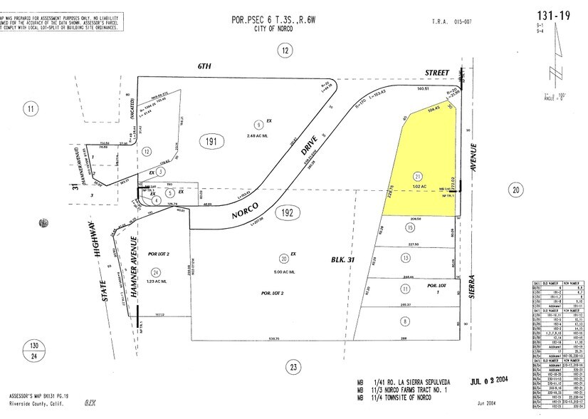 1502 6th St, Norco, CA à louer - Plan cadastral – Image 2 sur 4