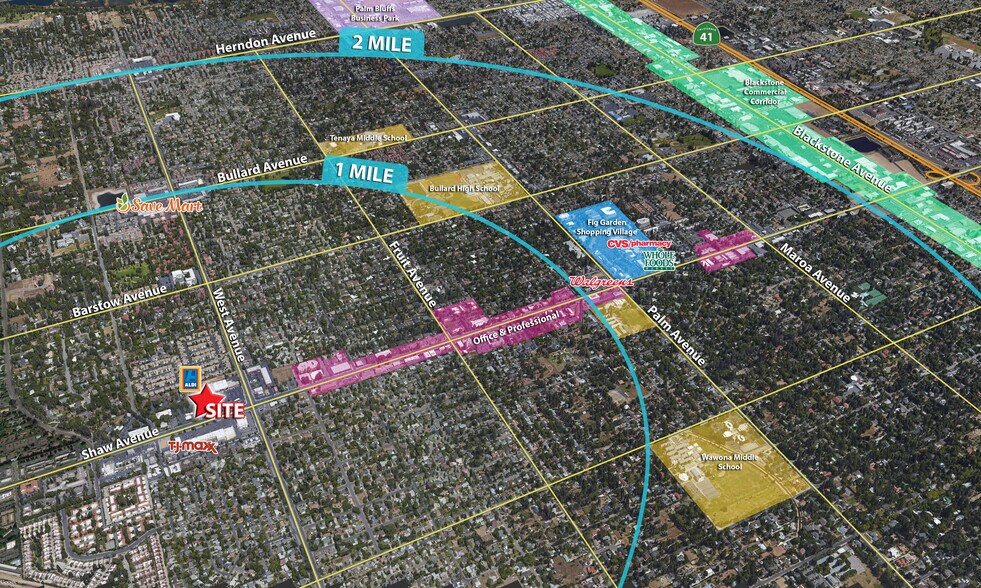 2028 W Shaw Ave, Fresno, CA à vendre - Aérien – Image 2 sur 3