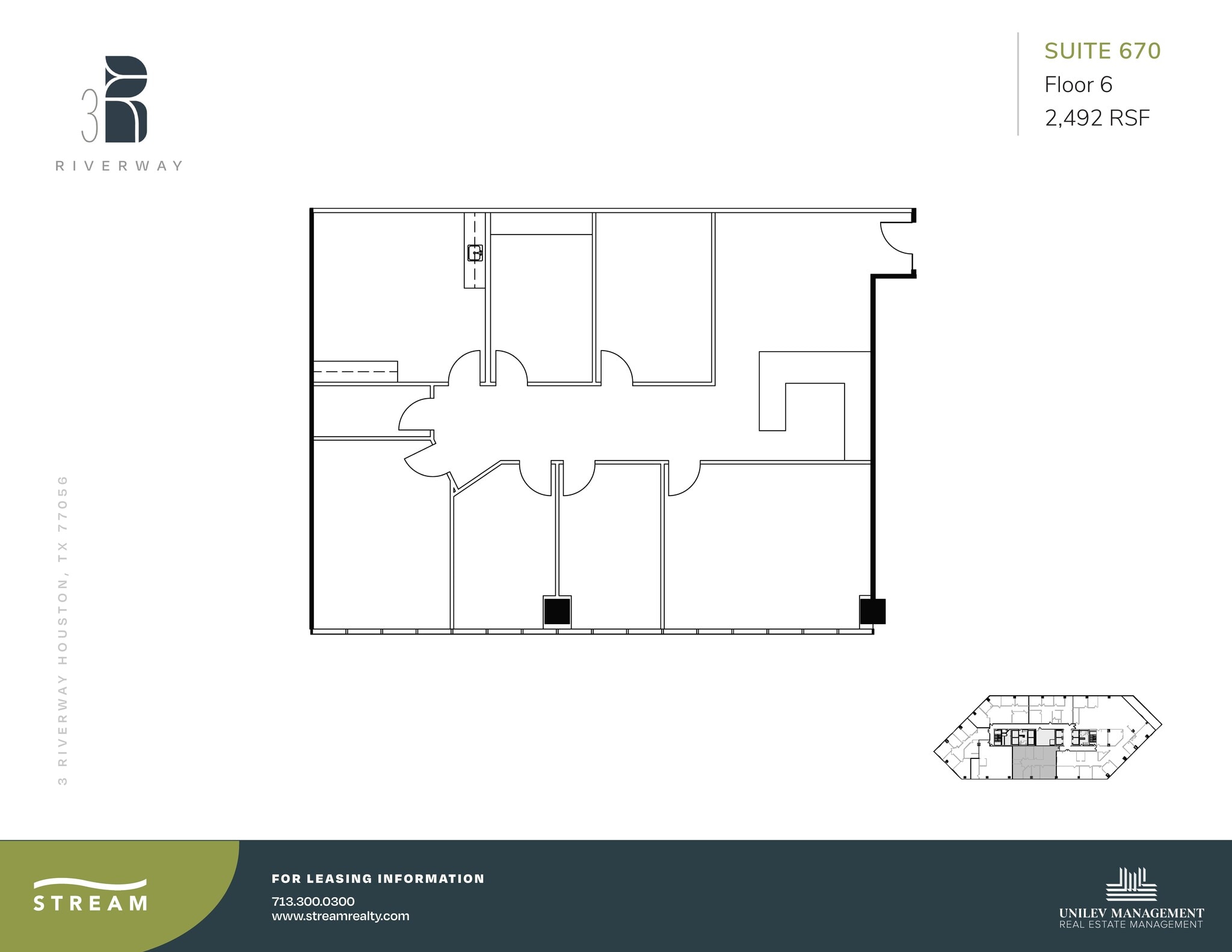 3 Riverway, Houston, TX à louer Plan d’étage– Image 1 sur 1