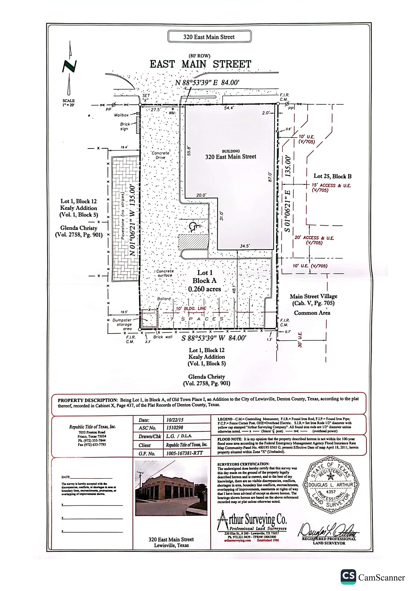 320 E Main St, Lewisville, TX à louer Plan de site– Image 1 sur 2
