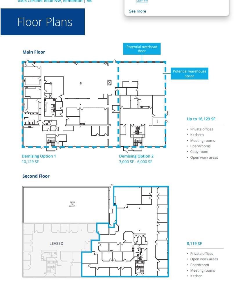 8403-8419 Coronet Rd NW, Edmonton, AB à vendre Plan d’étage– Image 1 sur 1