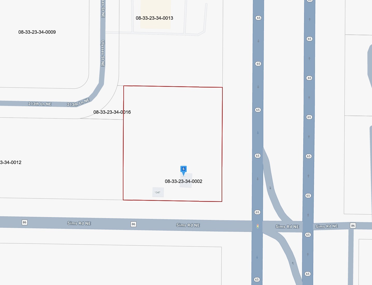 1347 Sims Rd NE, East Bethel, MN à vendre Plan cadastral– Image 1 sur 2