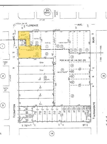 1500-1506 E Florence Ave, Los Angeles, CA à louer - Plan cadastral – Image 2 sur 2