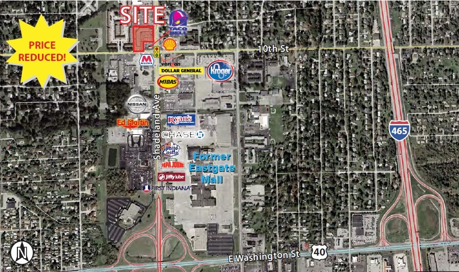 1004-1048 N Shadeland Ave, Indianapolis, IN à louer - Aérien – Image 3 sur 7