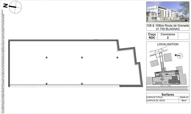 Plus de détails pour 108 Bis Route De Grenade, Blagnac - Local commercial à vendre