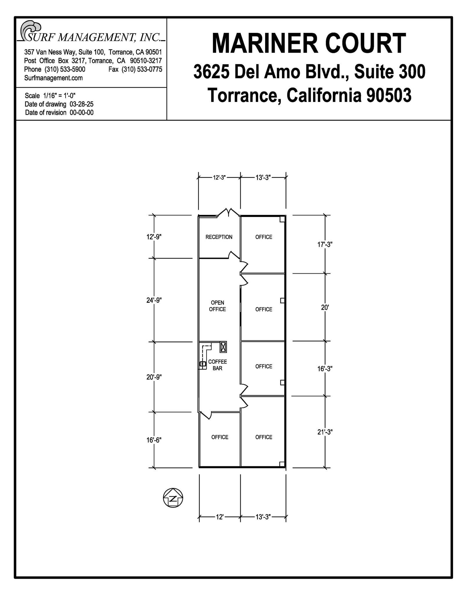 3625 Del Amo Blvd, Torrance, CA à louer Plan d’étage– Image 1 sur 5