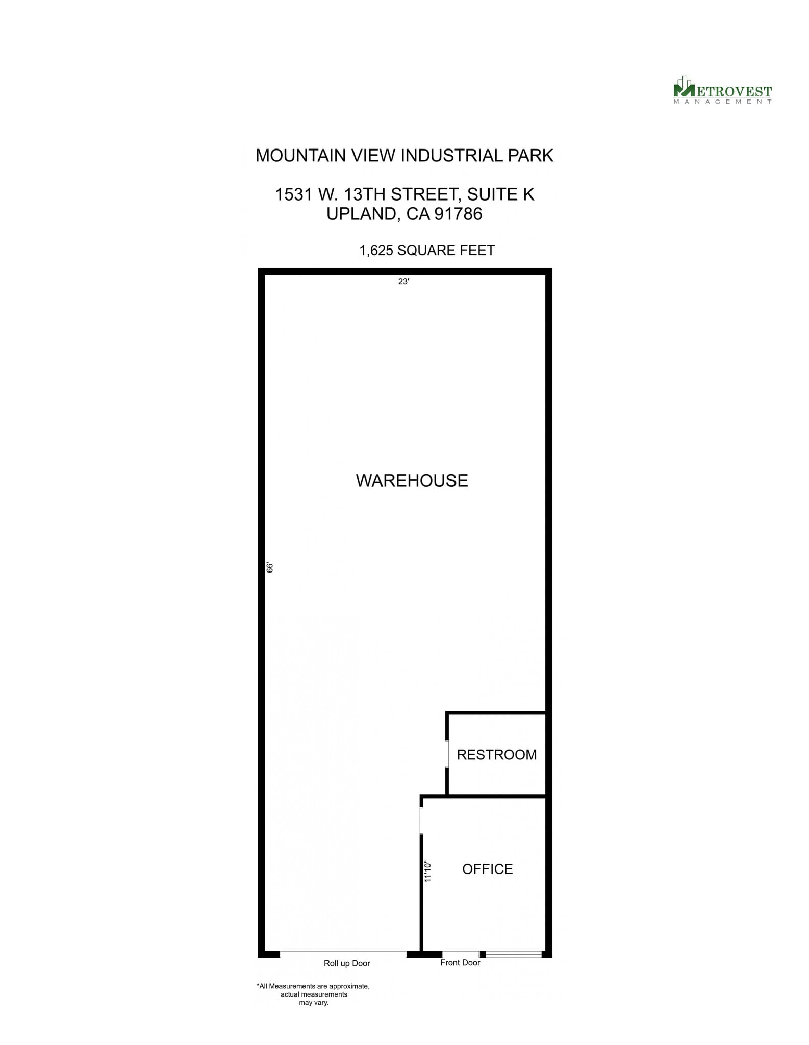 1525 W 13th St, Upland, CA à louer Plan d’étage– Image 1 sur 1