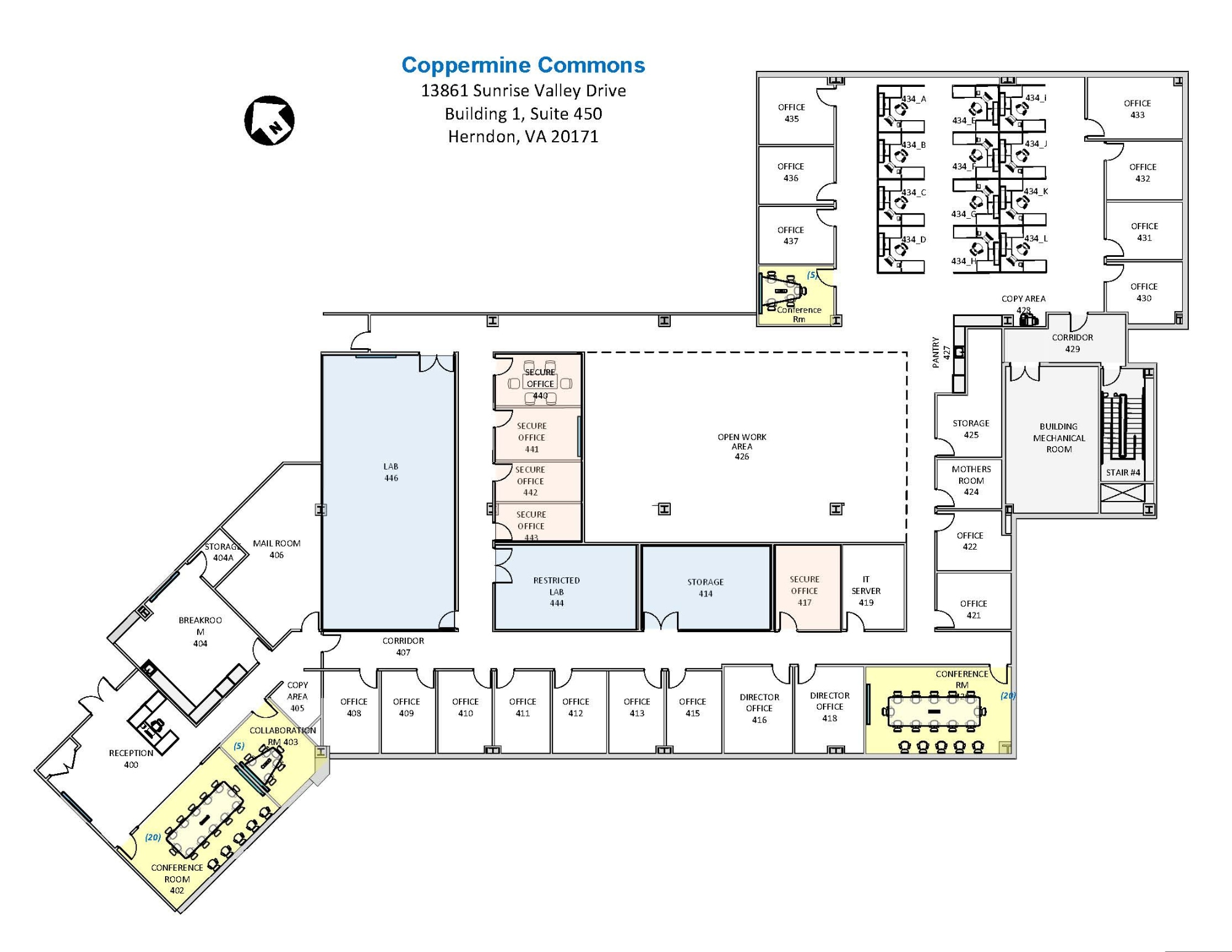 13861 Sunrise Valley Dr, Herndon, VA à louer Plan d’étage– Image 1 sur 1
