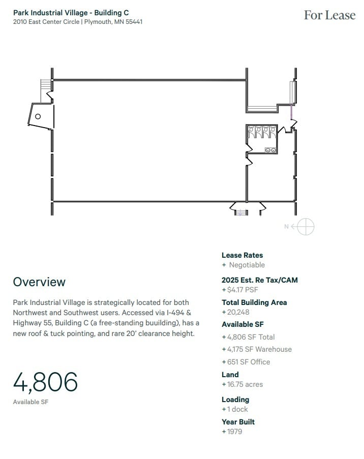 2010 E Center Cir, Plymouth, MN à louer Plan d’étage– Image 1 sur 1