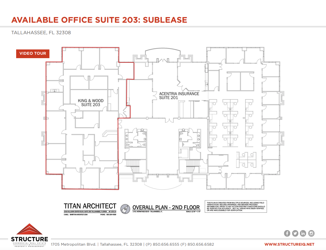 1701 Hermitage Blvd, Tallahassee, FL à louer Plan d’étage– Image 1 sur 1